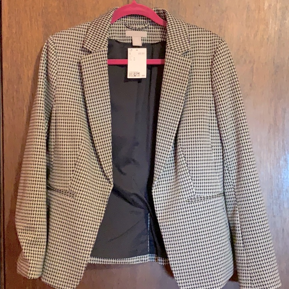 H&M Houndstooth Fitted Blazer